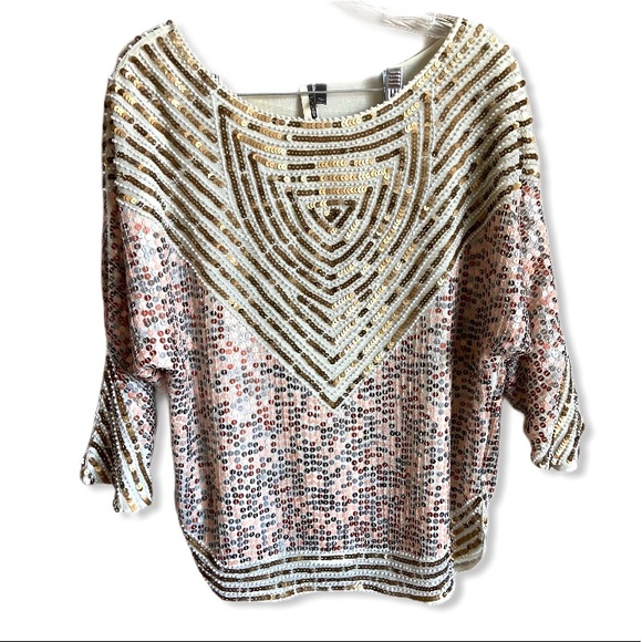 Topshop Tops - Topshop Embellished Pearl & Sequin Blouse